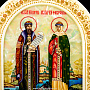 Икона "Петр и Феврония" с перламутром, фотография 2. Интернет-магазин ЛАВКА ПОДАРКОВ
